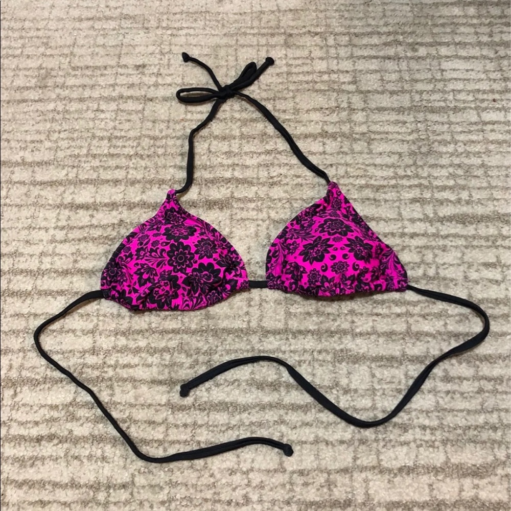 Pink and Black Bikini Top